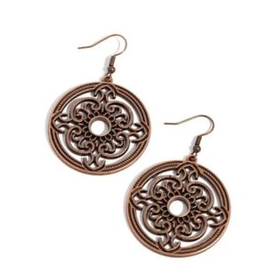 Copper Mandala Meditation Earrings